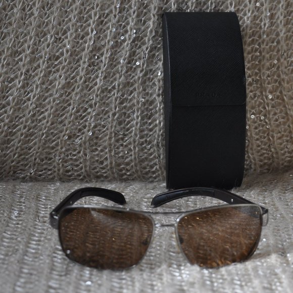 PRADA LINEA ROSSA SPS 541 Brown (Prescription) Sunglasses Frames Hard Shell Case - Picture 6 of 16